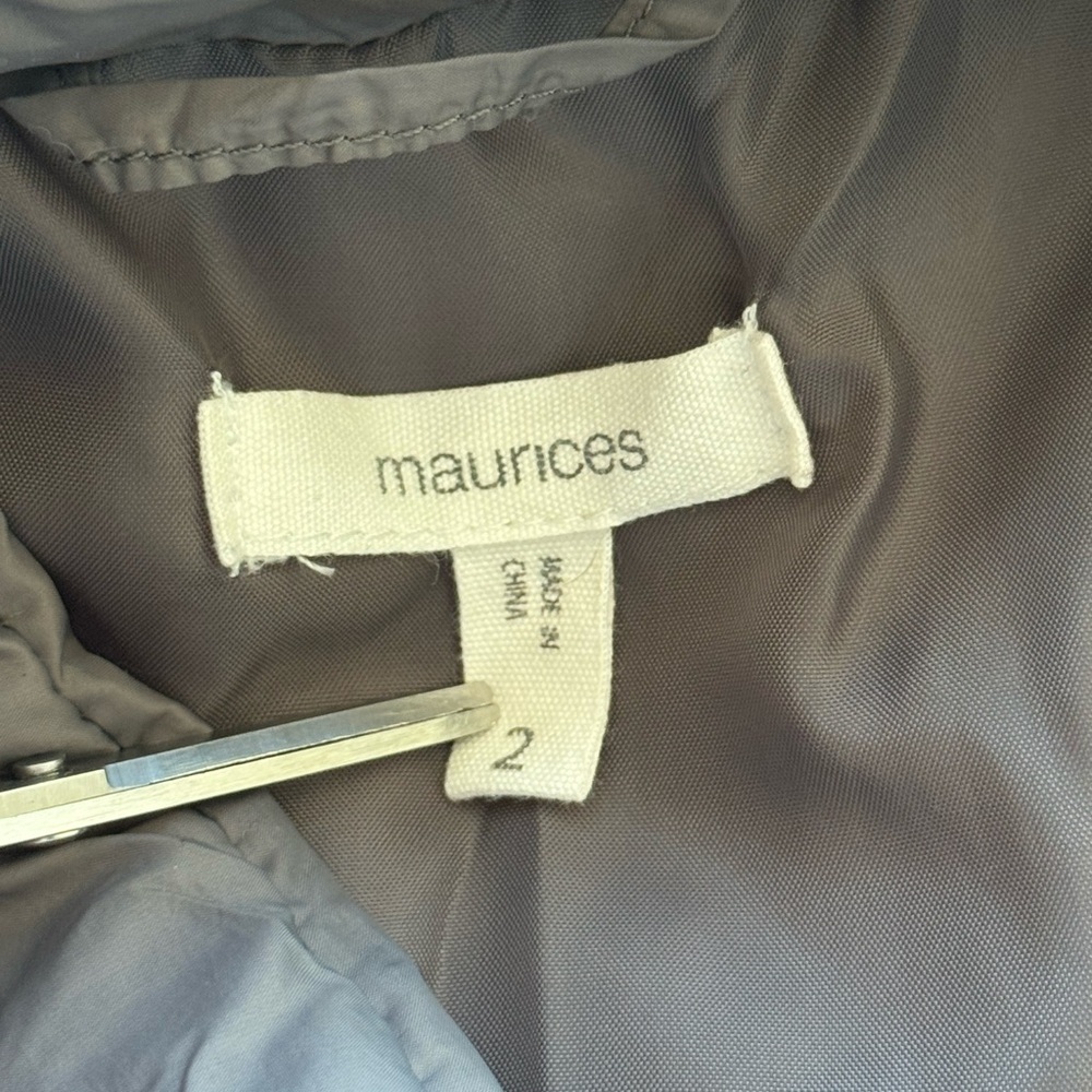 Maurice’s Grey Lightweight Puffer Zip Up Vest Jacket Women’s - Picture 7 of 12